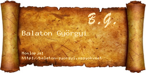 Balaton Györgyi névjegykártya