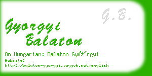 gyorgyi balaton business card